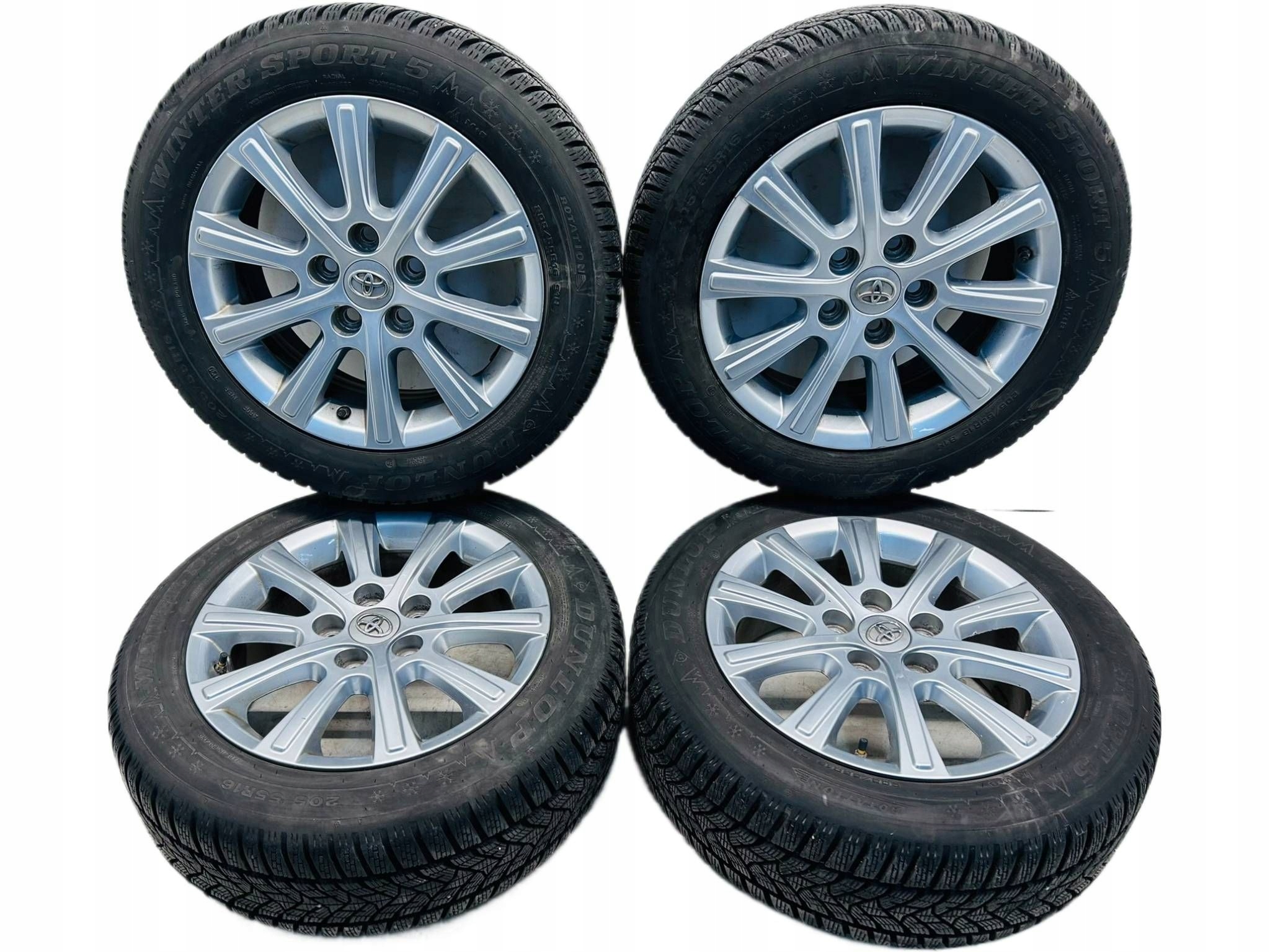allegro-576436ff333528035e8c4654 AURIS II COROLLA KOŁA FELGI ALUMINIOWE Z CZUJNIKAMI OPONY ZIMOWE 205/55R16 - obrazek 1